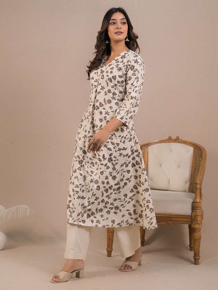 off white cotton blend suit  set - 22058543 -  Standard Image - 2