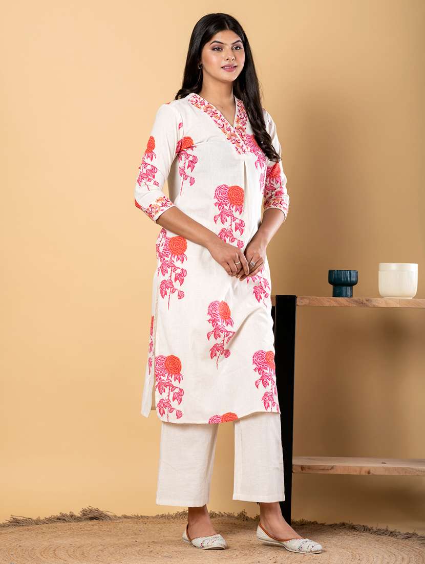 pink cotton blend suit  set - 22058547 -  Standard Image - 2