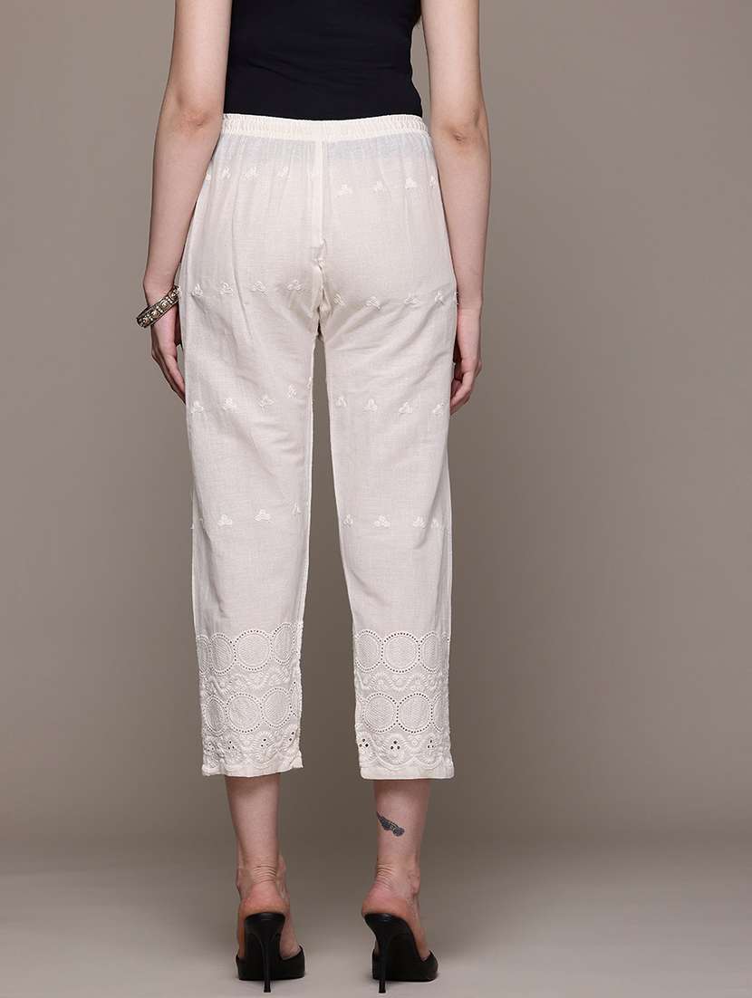 women solid mid rise tapered pant - 22058555 -  Standard Image - 2
