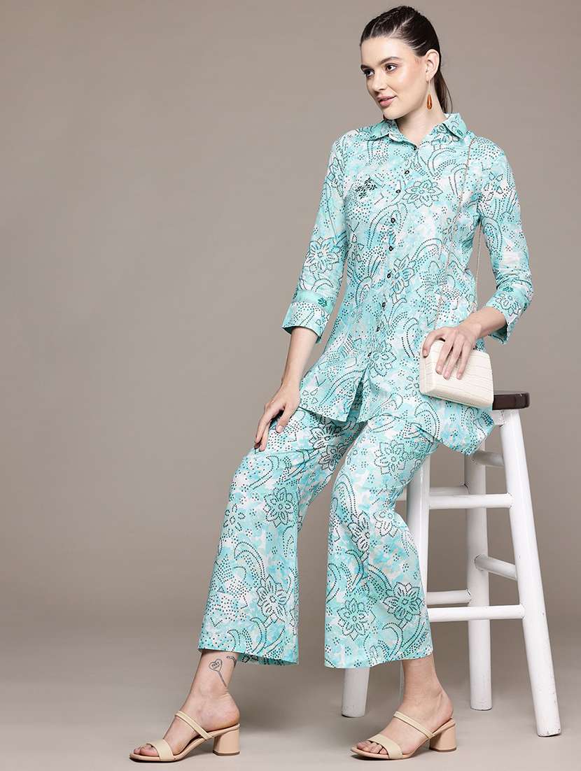 women floral print shirt and trouser co-ord set - 22058560 -  Standard Image - 2
