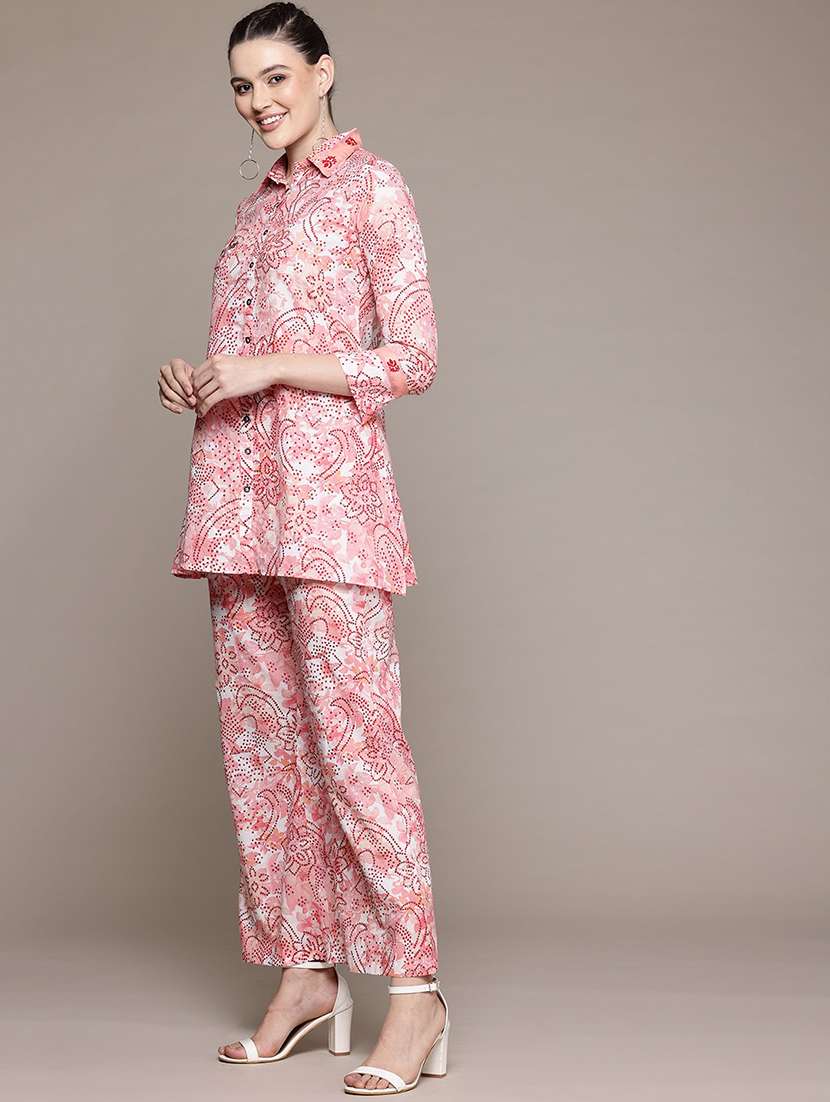women floral print shirt and trouser co-ord set - 22058561 -  Standard Image - 2