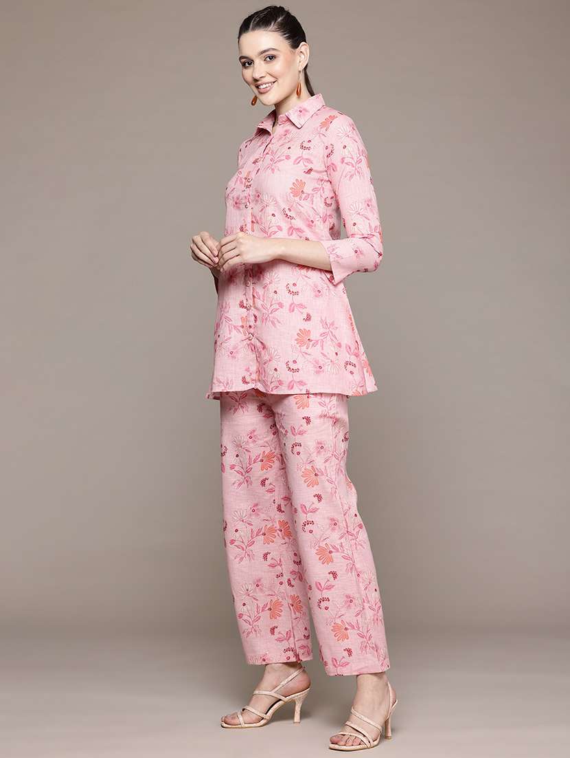 women floral print shirt and trouser co-ord set - 22058562 -  Standard Image - 2