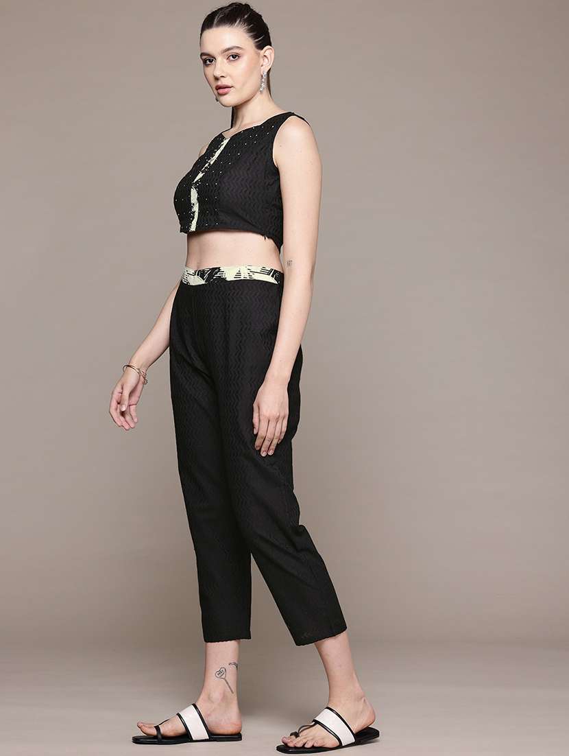 women printed three quarter sleeve ethnic co-ord set - 22058567 -  Standard Image - 2