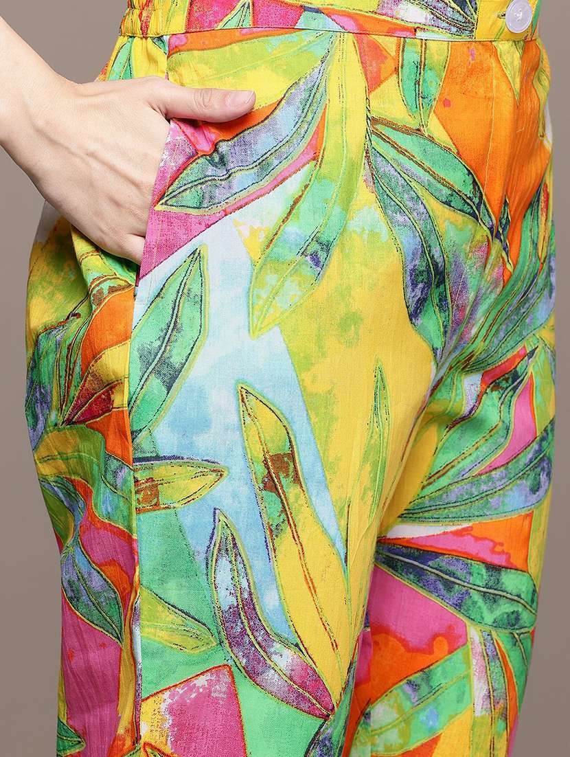 Women Pringted Shirt And Trouser Co Ord Set