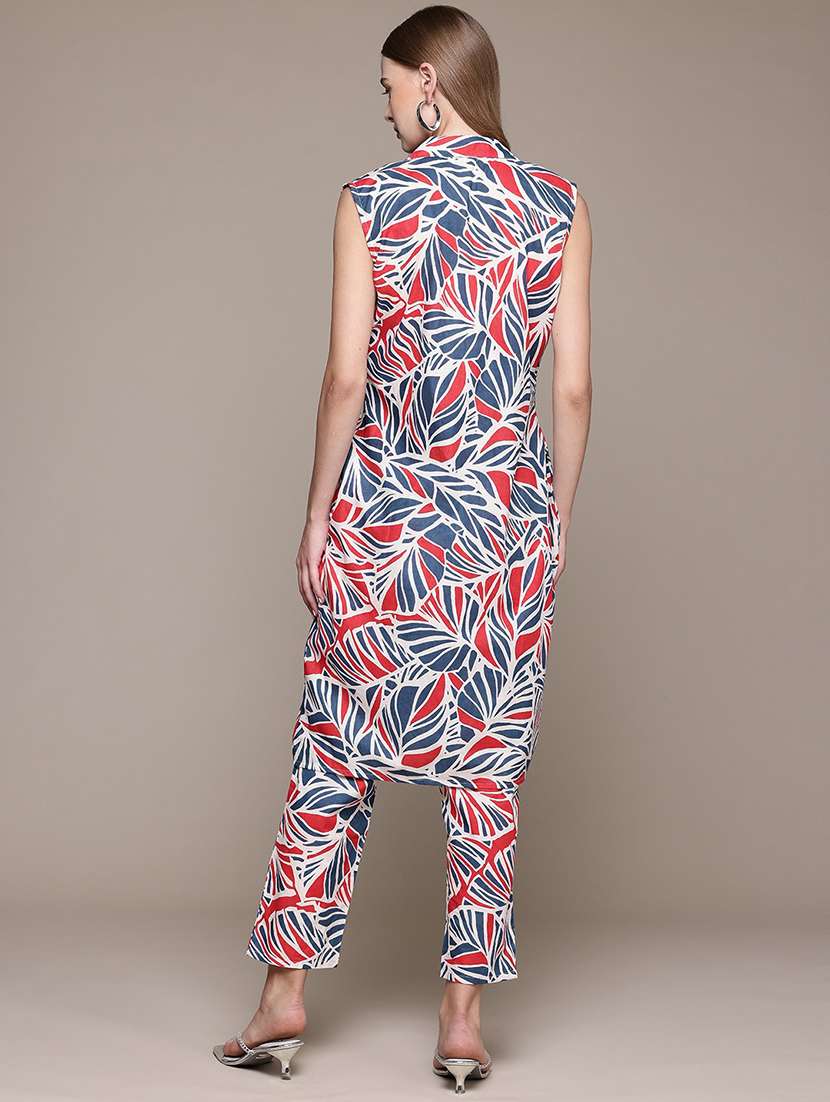 women printed sleeveless ethnic co-ord set - 22058571 -  Standard Image - 2