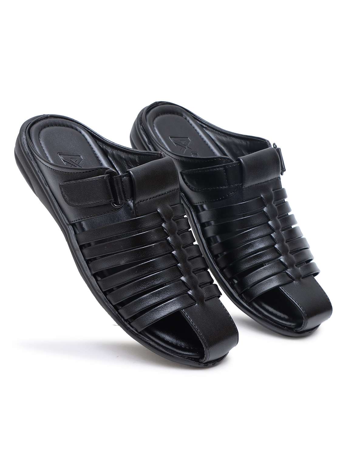 men black slip on sandal - 22058624 - Standard Image - 2