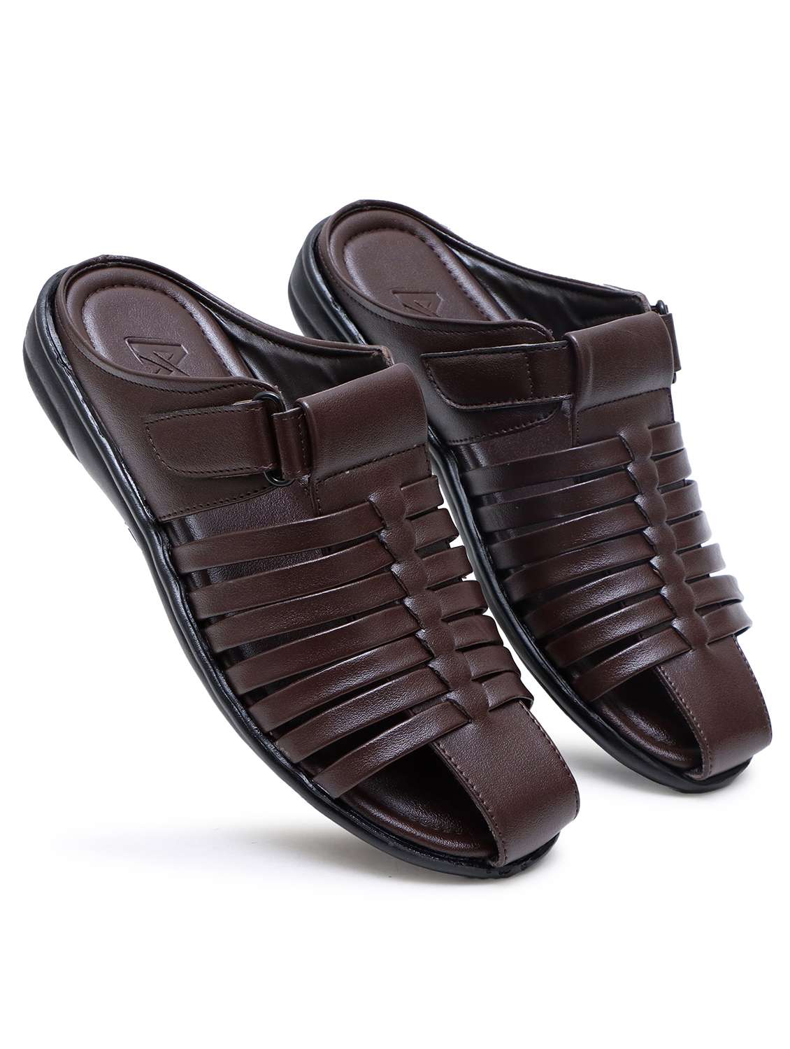 men brown slip on sandal - 22058625 -  Standard Image - 2