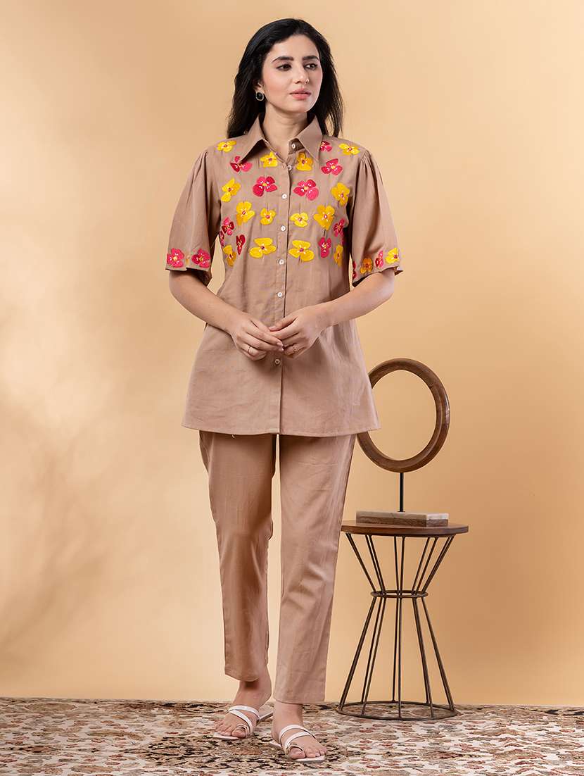 women short sleeve regular fit ethnic co-ord set - 22058648 - Standard Image - 2