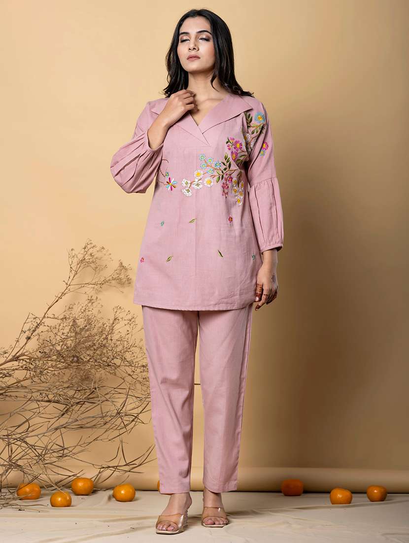 women three quarter sleeve regular fit ethnic co-ord set - 22058666 -  Standard Image - 2