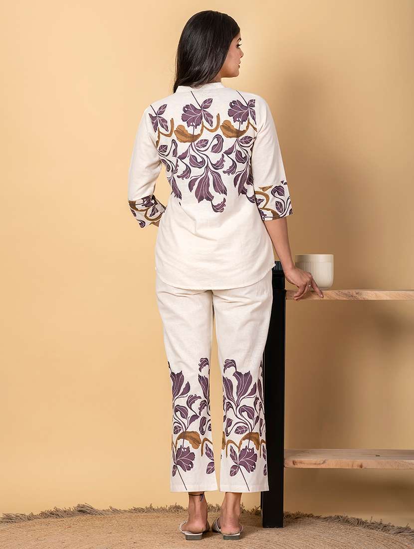 purple cotton blend coord set - 22058677 - Standard Image - 2