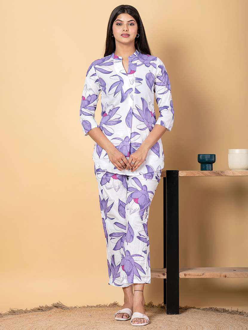 women three quarter sleeve regular fit ethnic co-ord set