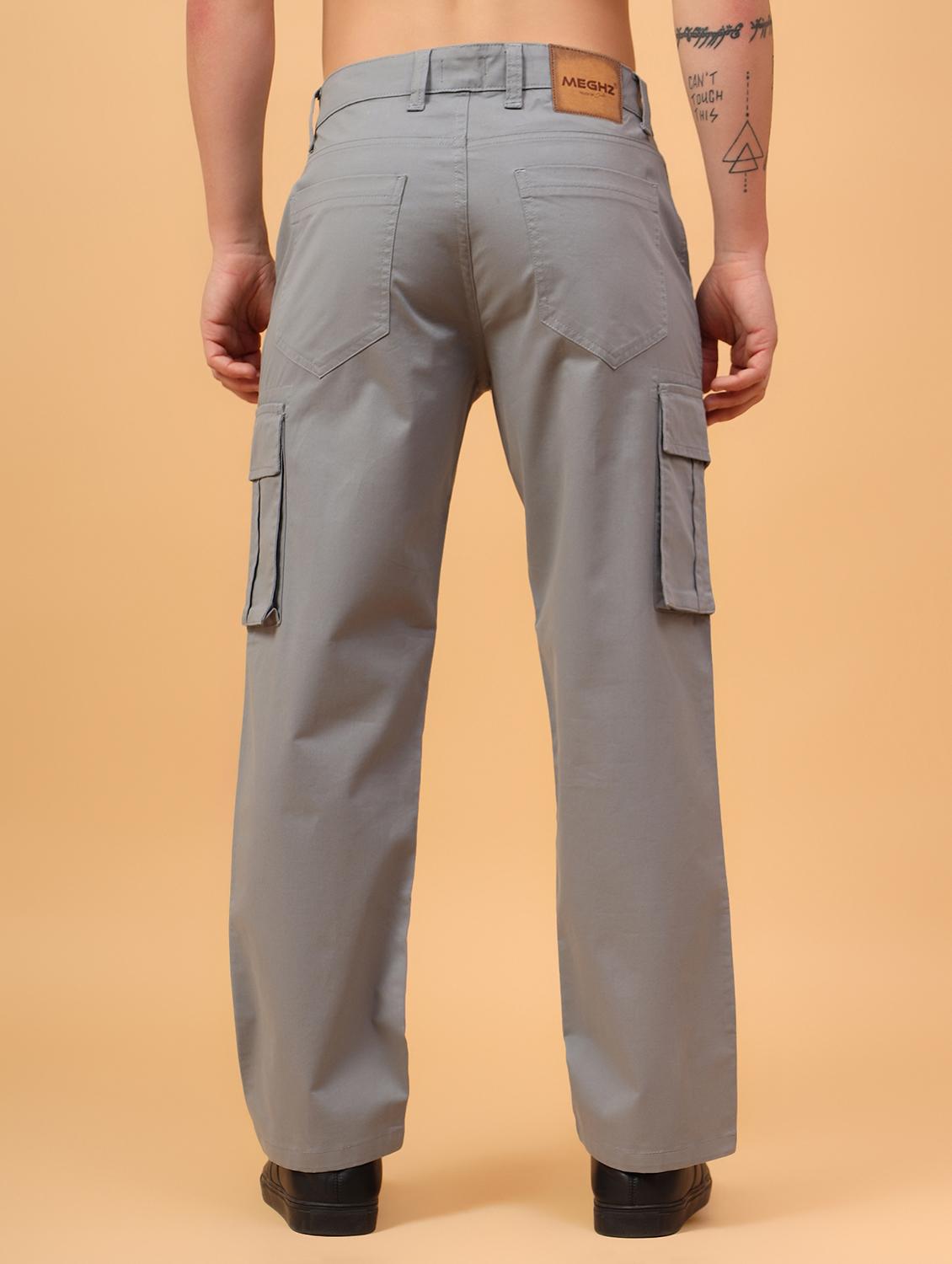 men solid mid rise regular fit cargo - 22058752 - Standard Image - 2