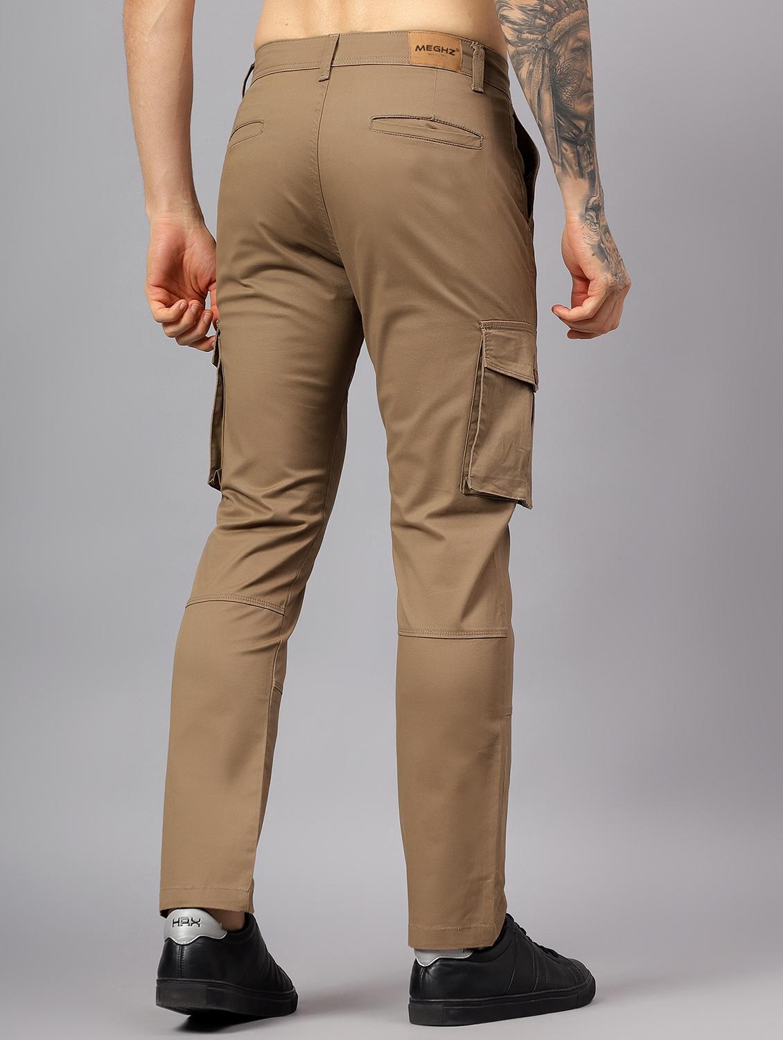 men solid mid rise regular fit cargo - 22058762 - Standard Image - 2
