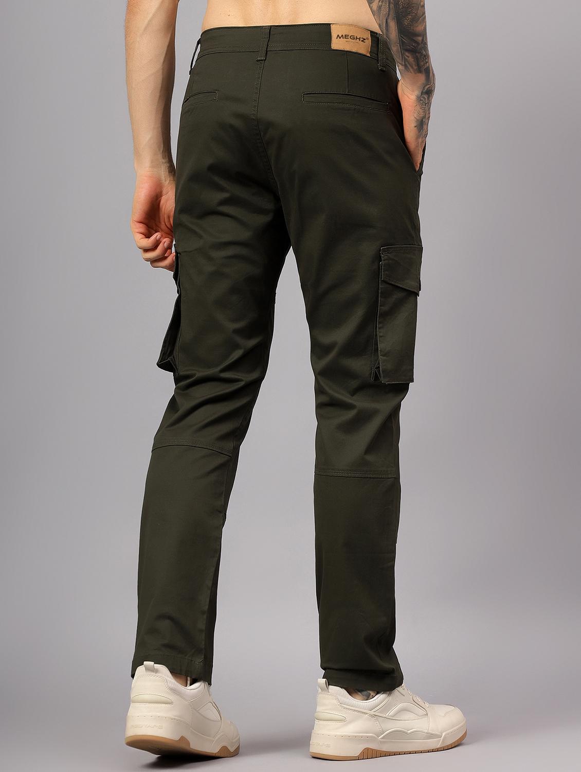 men solid mid rise regular fit cargo - 22058763 - Standard Image - 2