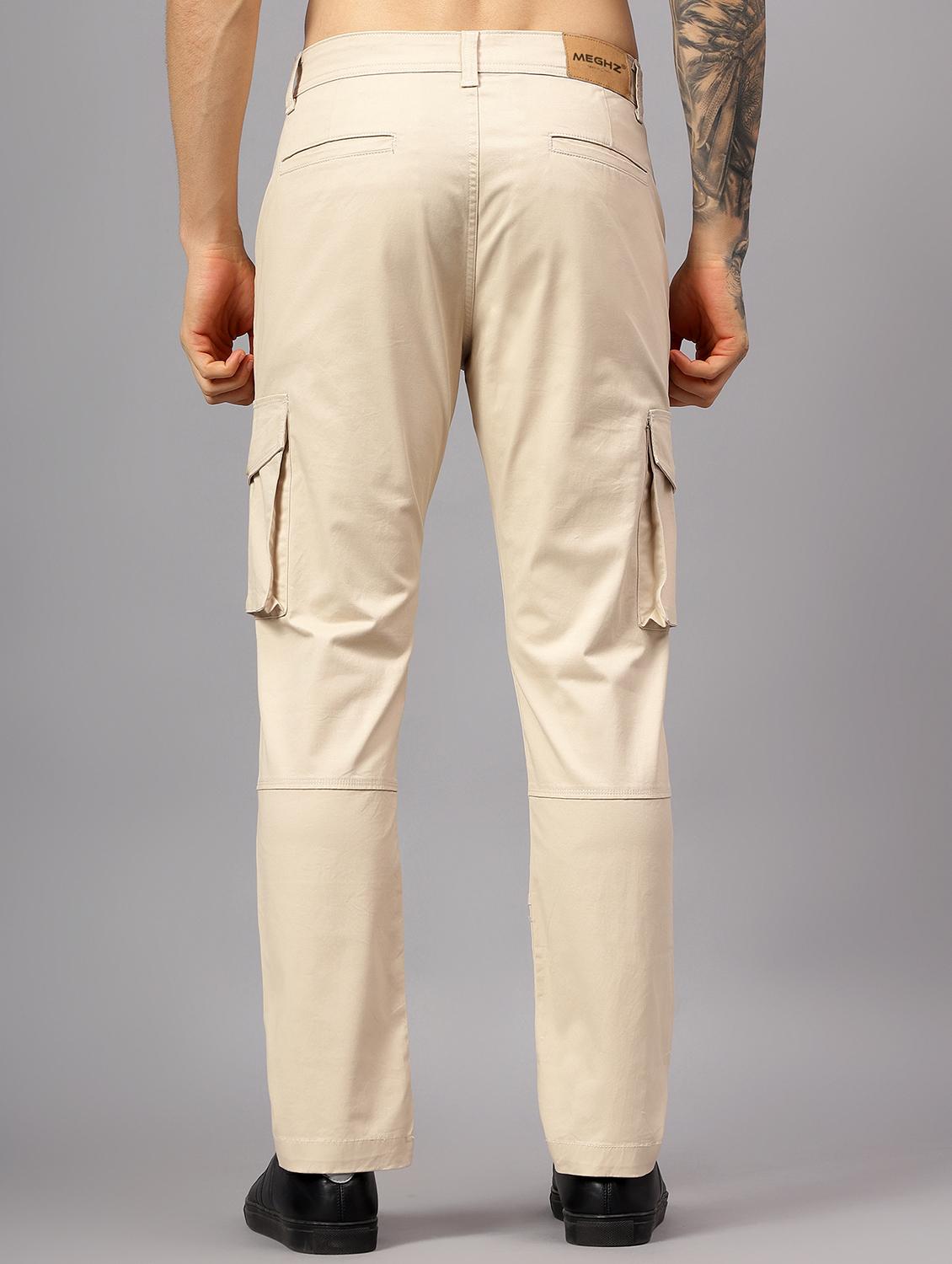 men solid mid rise regular fit cargo - 22058764 - Standard Image - 2