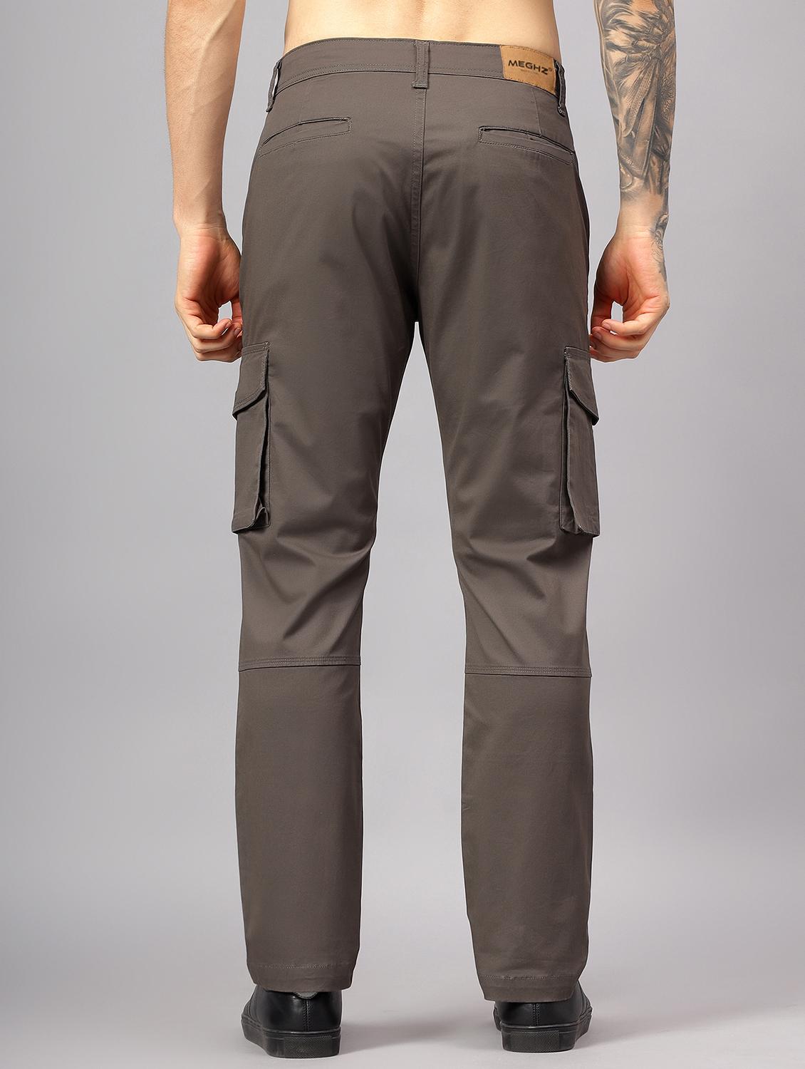 men solid mid rise regular fit cargo - 22058765 - Standard Image - 2