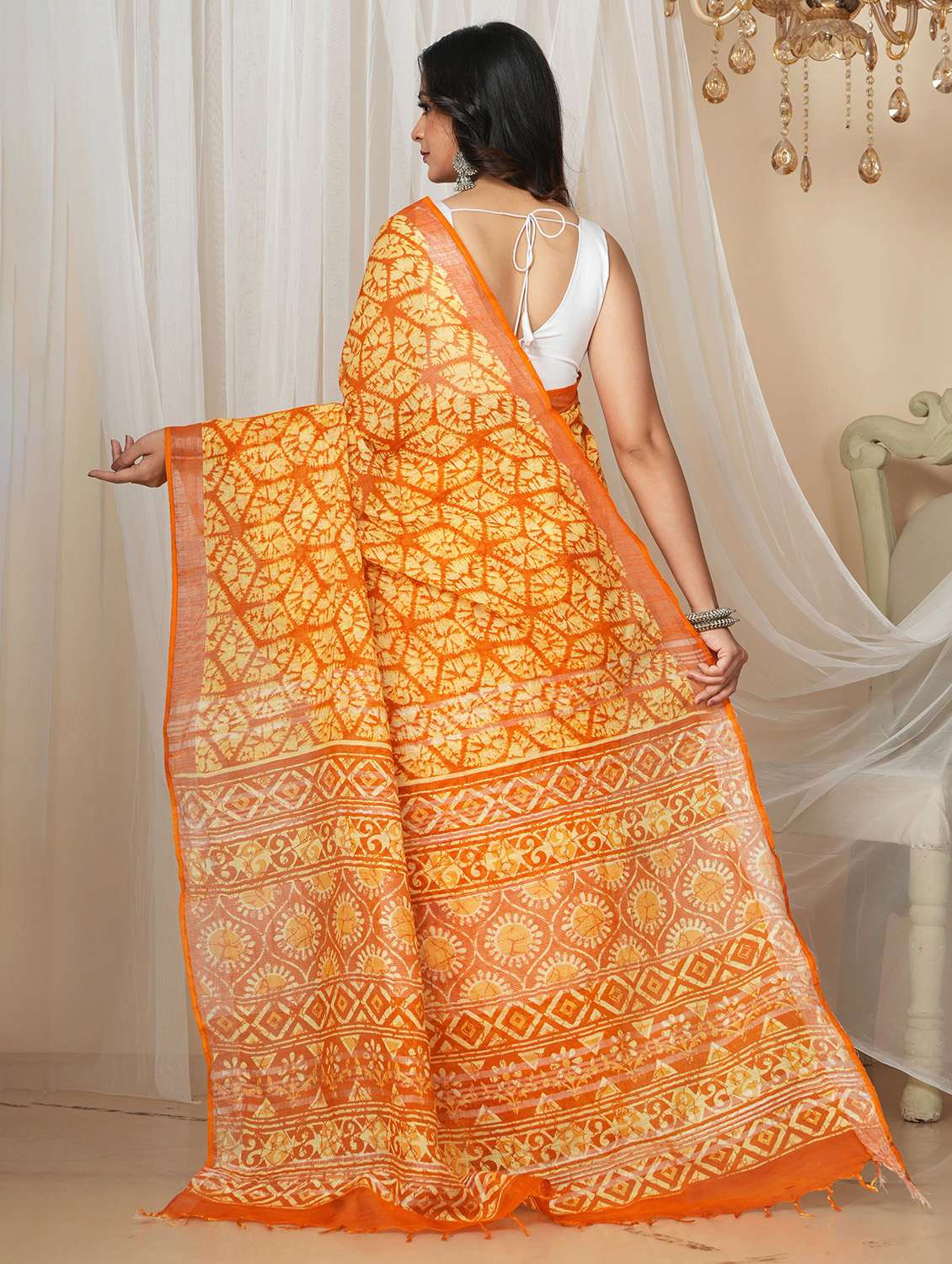 women printed casual wear saree with blouse - 22058772 -  Standard Image - 2