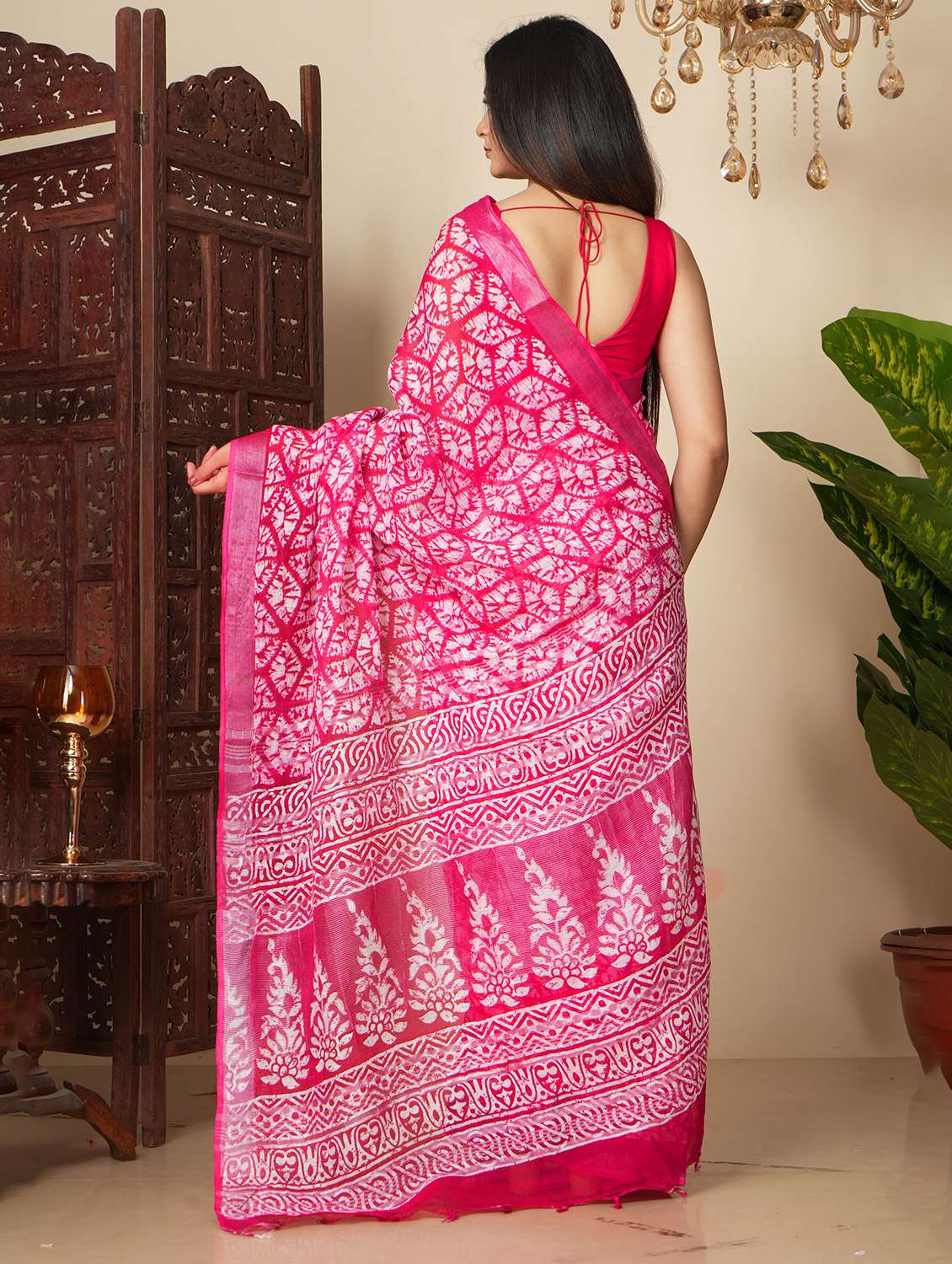 women printed casual wear saree with blouse - 22058775 -  Standard Image - 2