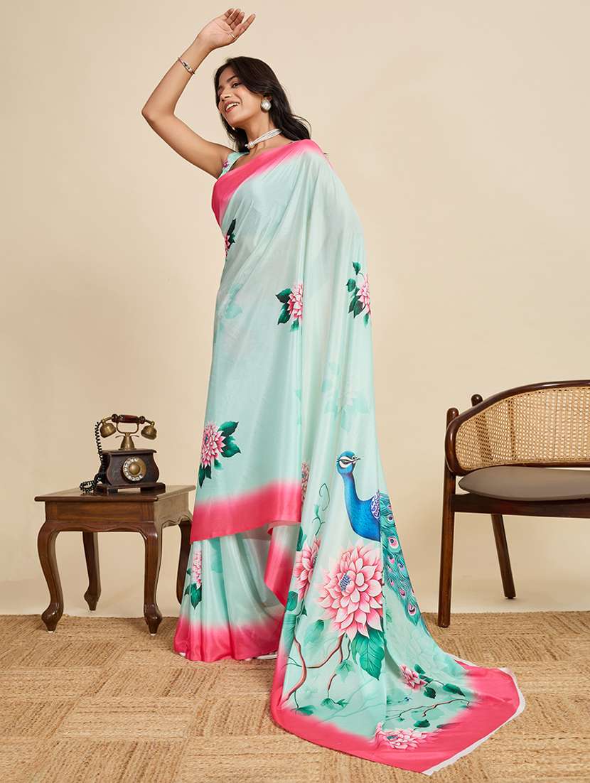 women floral printed saree with blouse - 22058781 -  Standard Image - 2