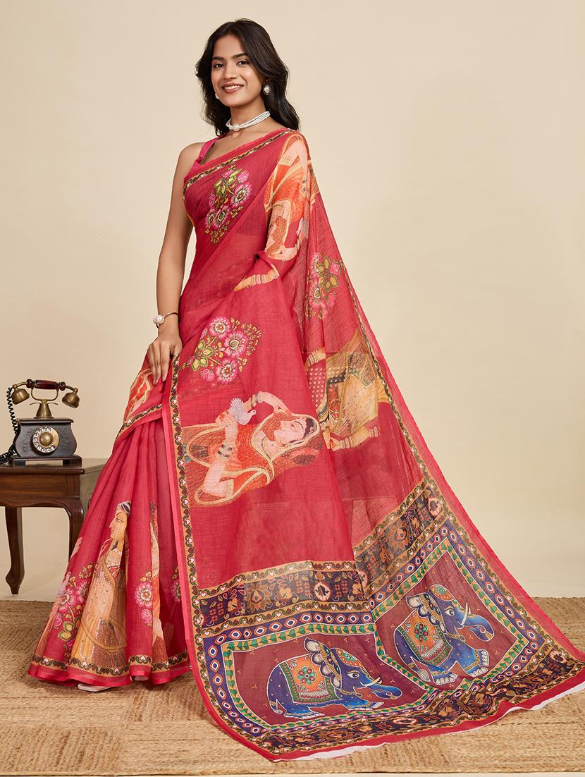 women printed casual wear saree with blouse - 22058793 - Standard Image - 2
