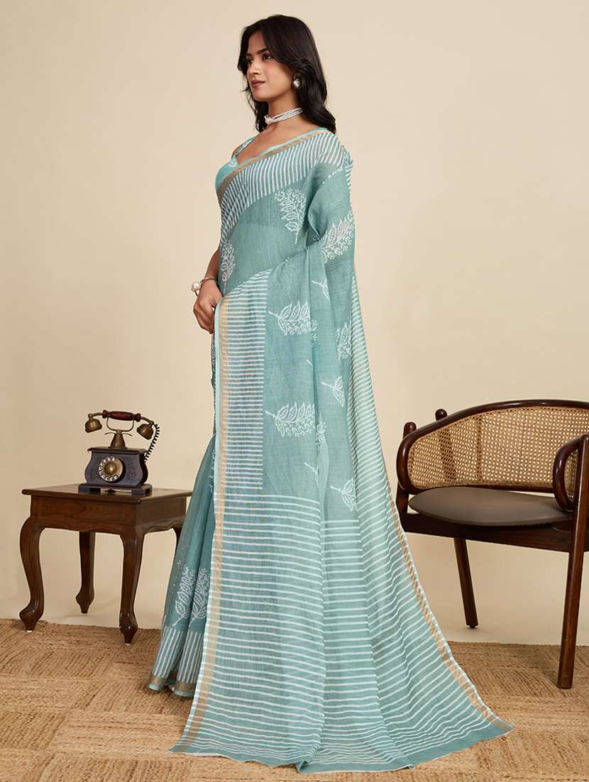 women printed casual wear saree with blouse - 22058798 -  Standard Image - 2