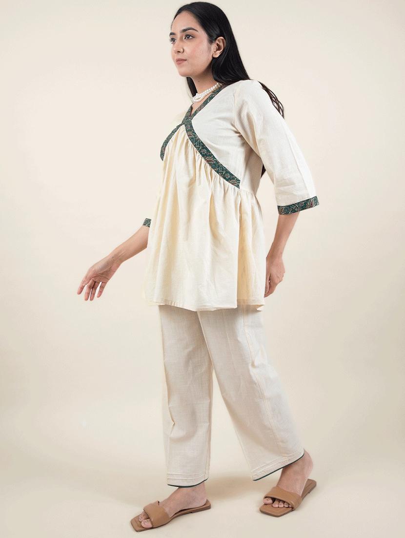 yellow cotton kurta pant set - 22058894 - Standard Image - 2