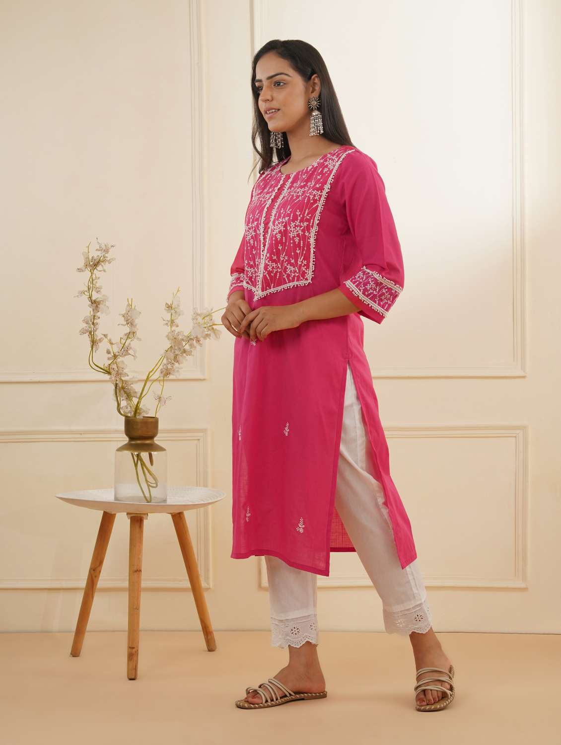 pink cotton kurta pant  set - 22059232 -  Standard Image - 2