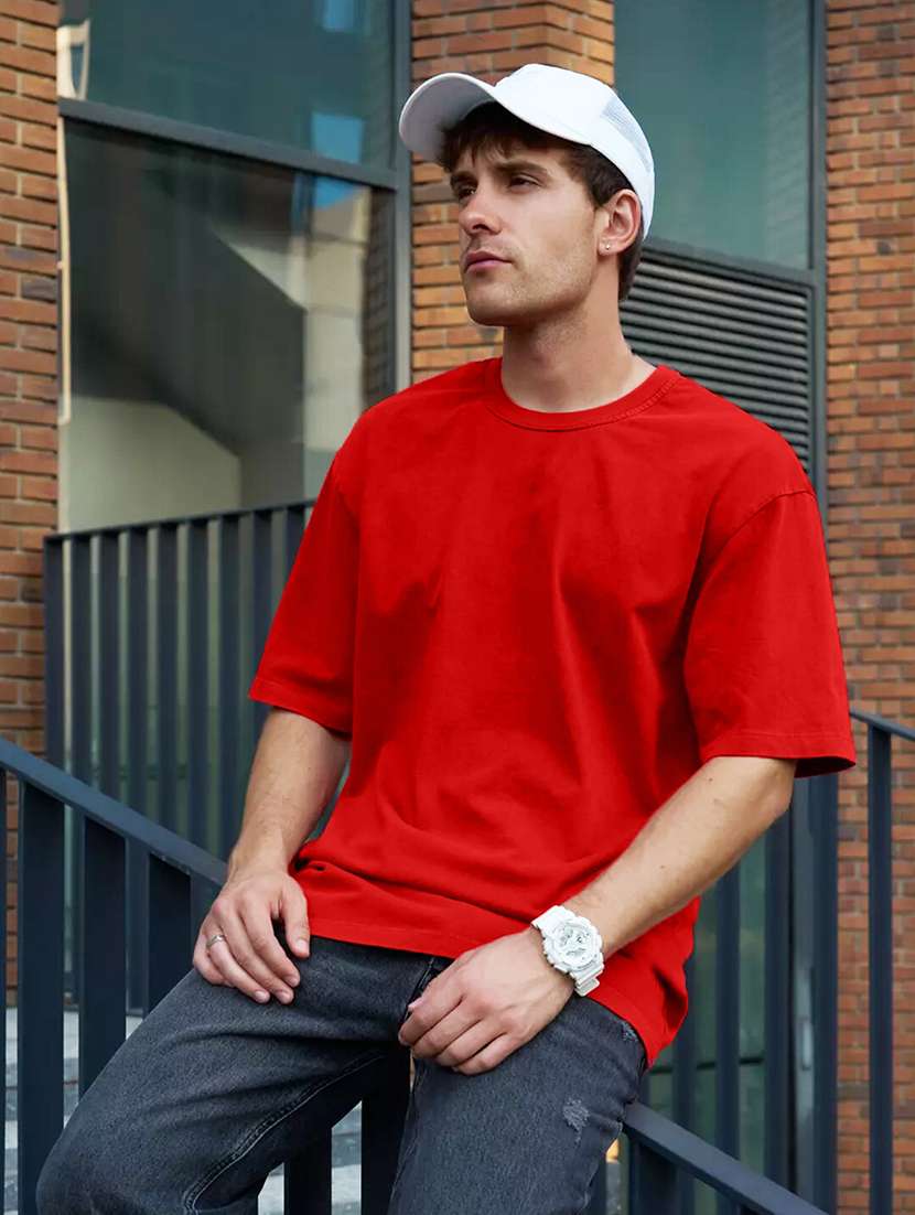 men solid short sleeve oversized fit shirt - 22059309 -  Standard Image - 2