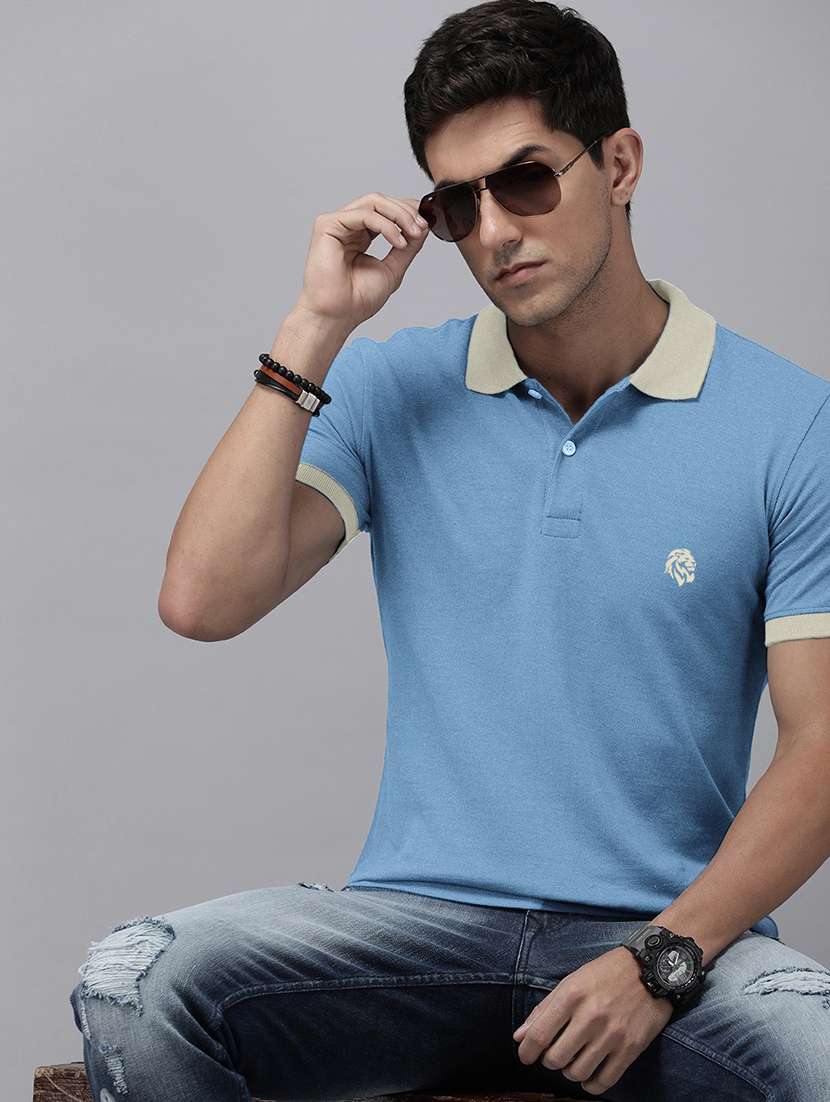 men solid short sleeve regular fit polo t-shirt
