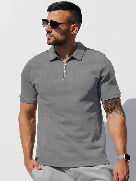 men solid short sleeve regular fit polo t-shirt