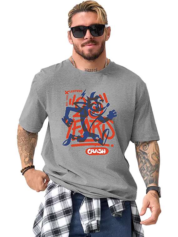 men pack of 2 printed short sleeve oversized fit t-shirt - 22059375 - Standard Image - 2