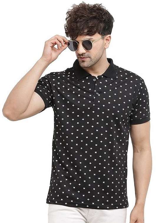 men pack of 2 printed short sleeve regular fit polo t-shirt - 22059463 - Standard Image - 2