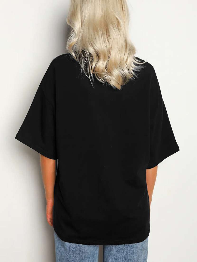 women printed short sleeve oversized fit t-shirt - 22059499 -  Standard Image - 2