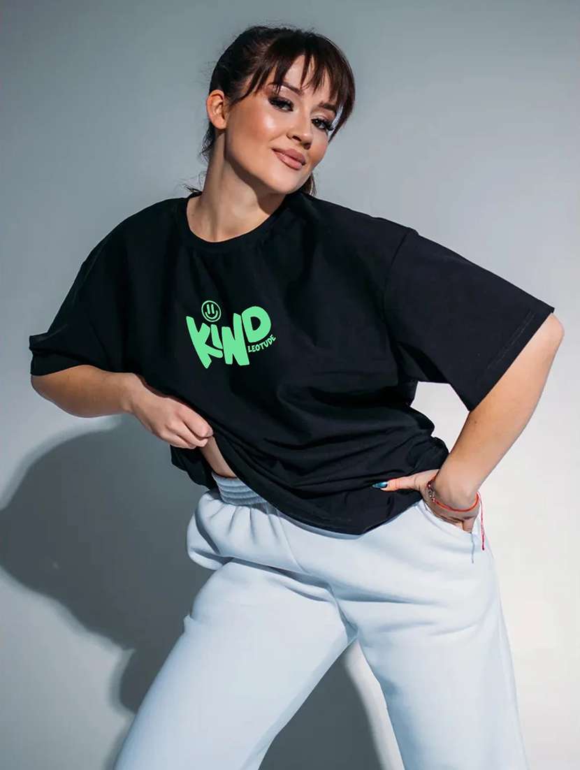 women printed short sleeve oversized fit t-shirt - 22059502 -  Standard Image - 2