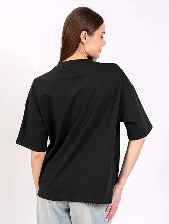 women printed shrort sleeve oversized t-shirt - 22059513 -  Standard Image - 2