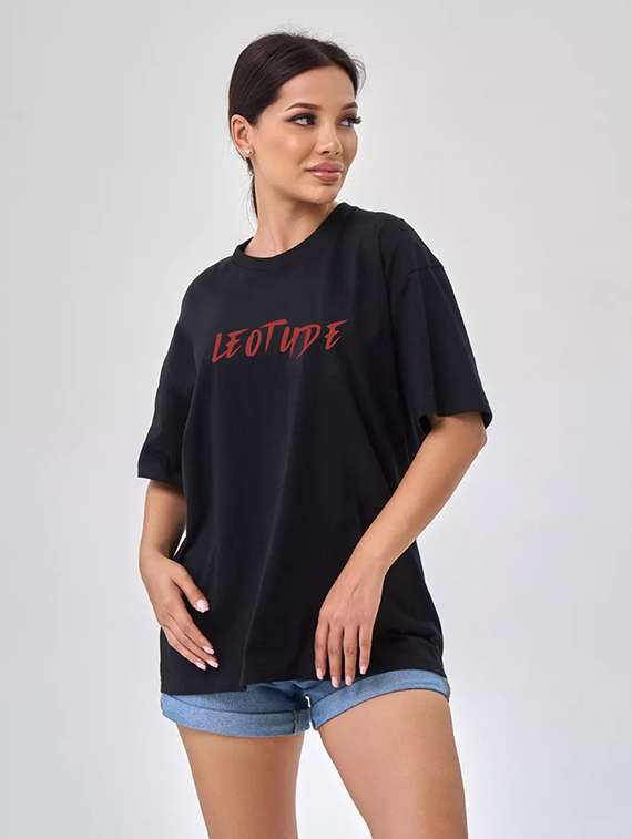 women printed shrort sleeve oversized t-shirt - 22059516 -  Standard Image - 2