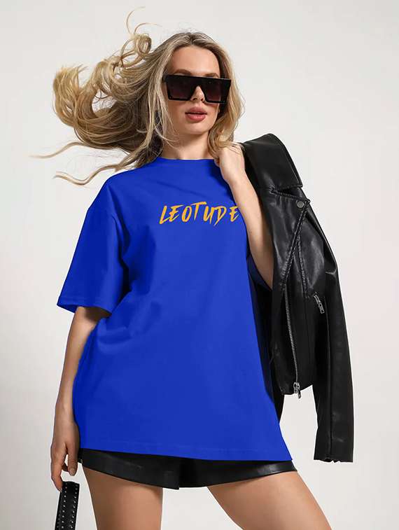 women printed shrort sleeve oversized t-shirt