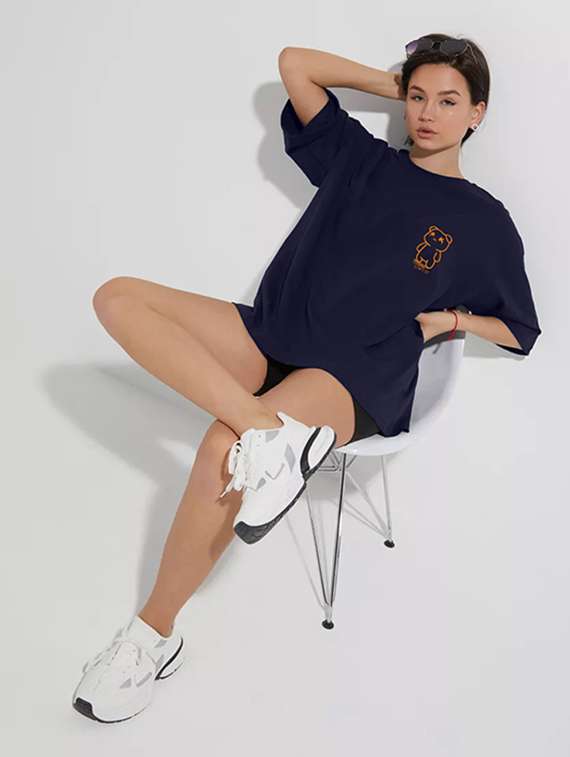 women printed shrort sleeve oversized t-shirt - 22059550 -  Standard Image - 2