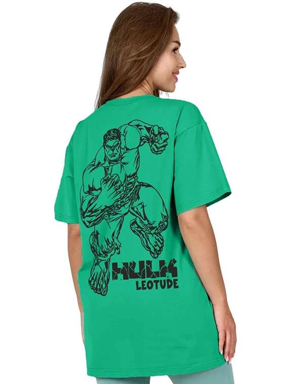 women printed shrort sleeve oversized t-shirt - 22059574 -  Standard Image - 2