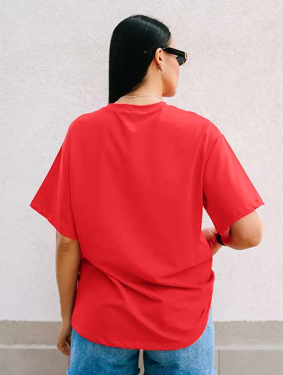 women printed shrort sleeve oversized t-shirt - 22059580 -  Standard Image - 2