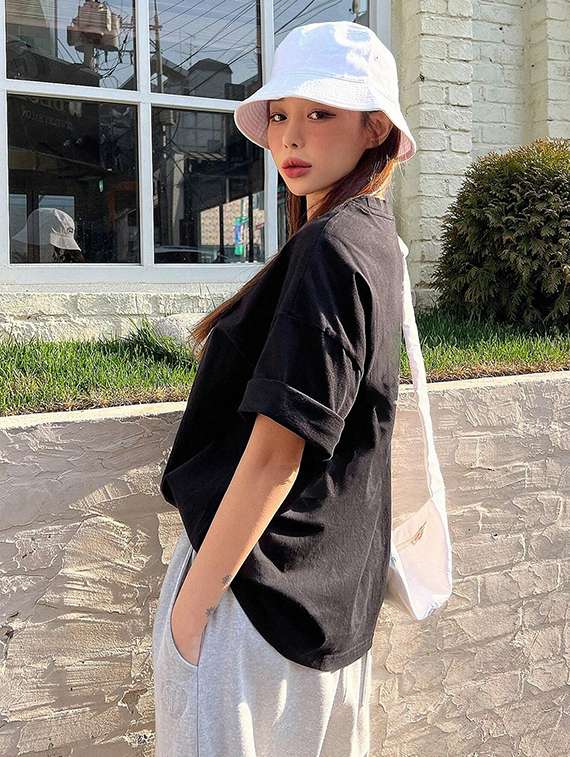 women pack of 2 printed short sleeve oversized t-shirt - 22059591 -  Standard Image - 2