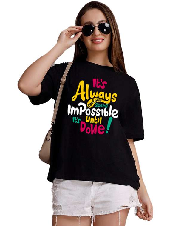 women pack of 2 printed short sleeve oversized t-shirt - 22059632 -  Standard Image - 2