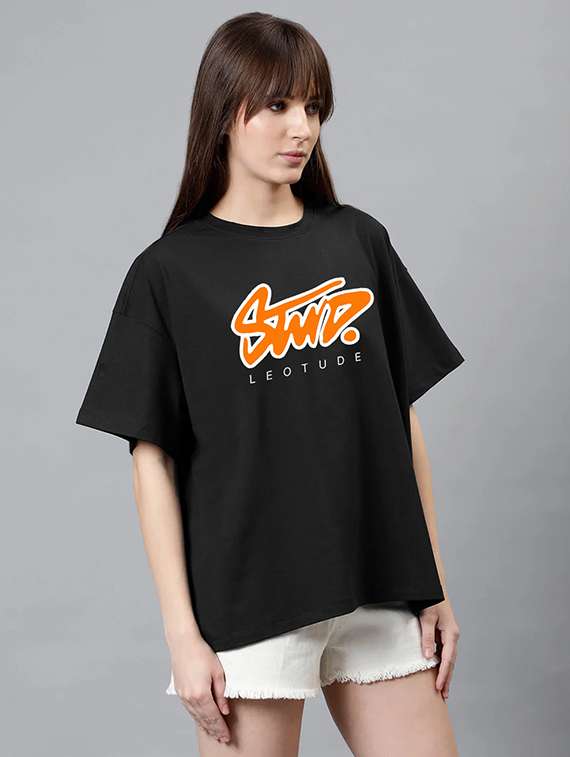 women pack of 2 printed short sleeve oversized t-shirt - 22059635 -  Standard Image - 2