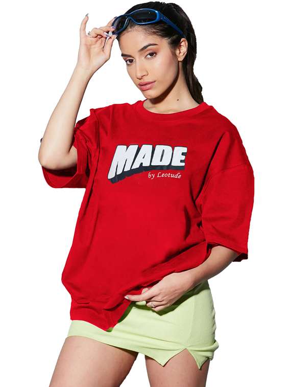 women pack of 2 printed short sleeve oversized t-shirt - 22059723 -  Standard Image - 2