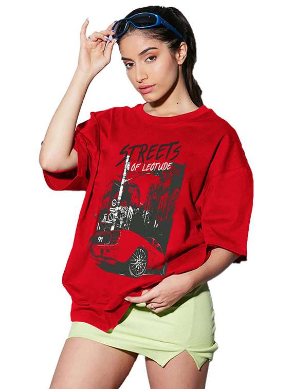 women pack of 2 printed short sleeve oversized t-shirt - 22059724 -  Standard Image - 2