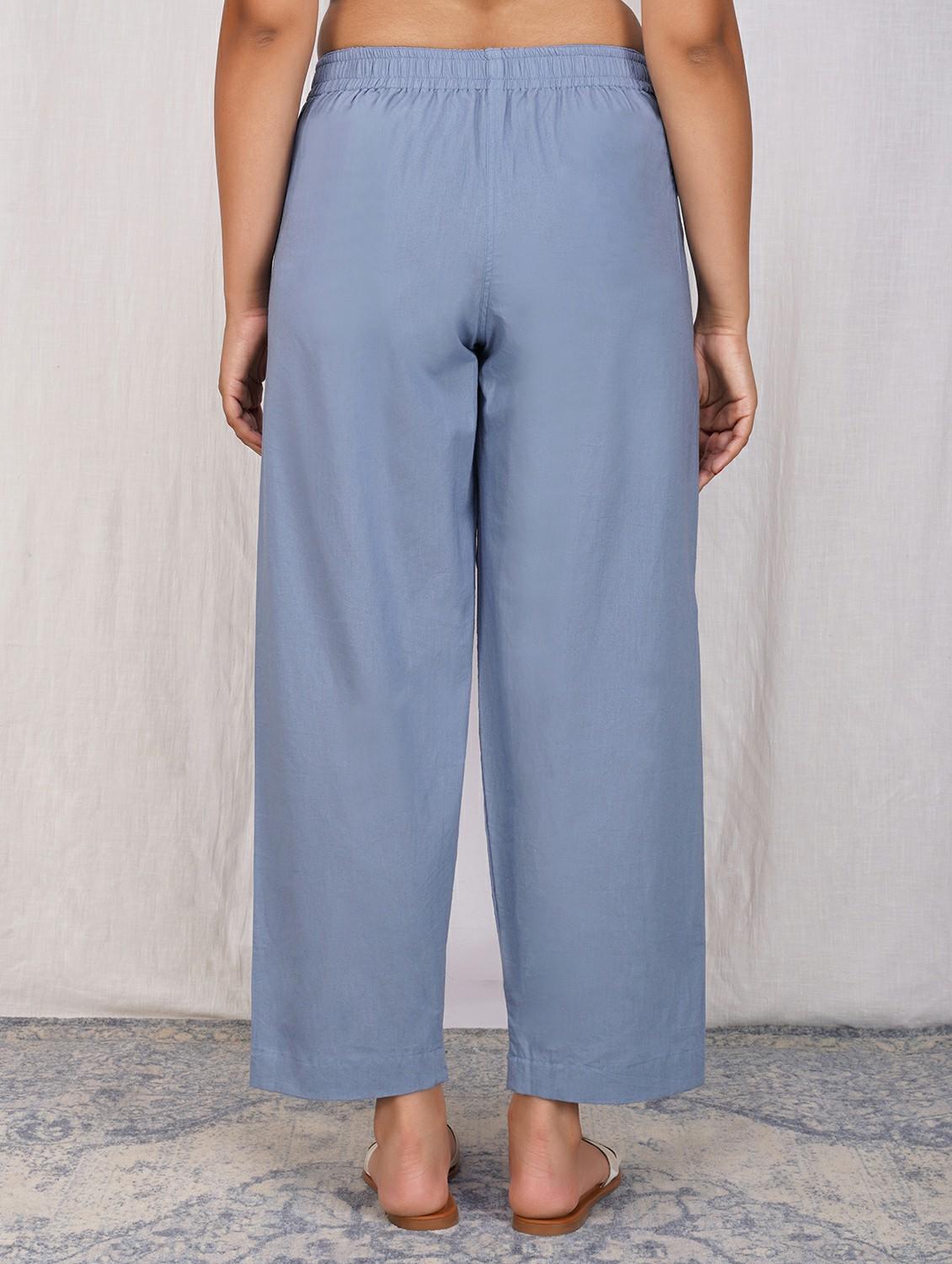 women solid mid rise straight trouser - 22059730 - Standard Image - 2
