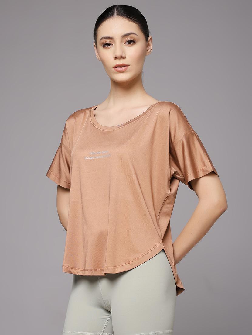 women printed round neck dri-fit sports t-shirt - 22060138 - Standard Image - 2