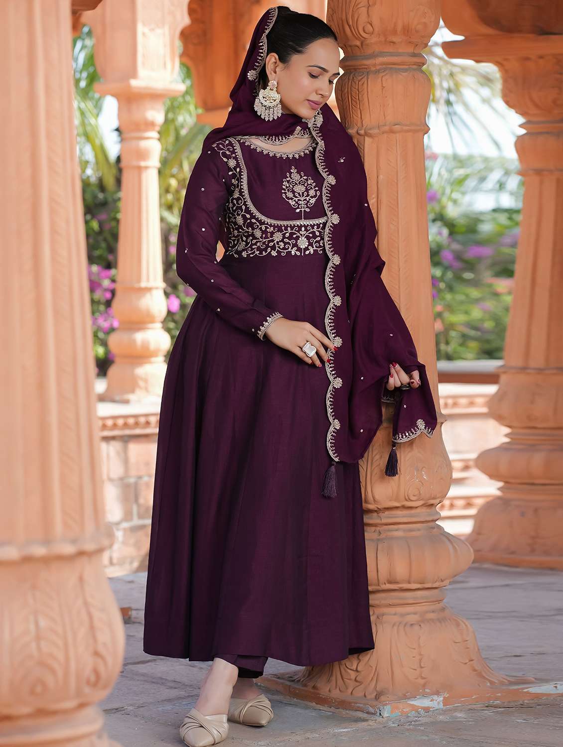 women embroidered long sleeve kurta pant with dupatta set - 22060158 - Standard Image - 2
