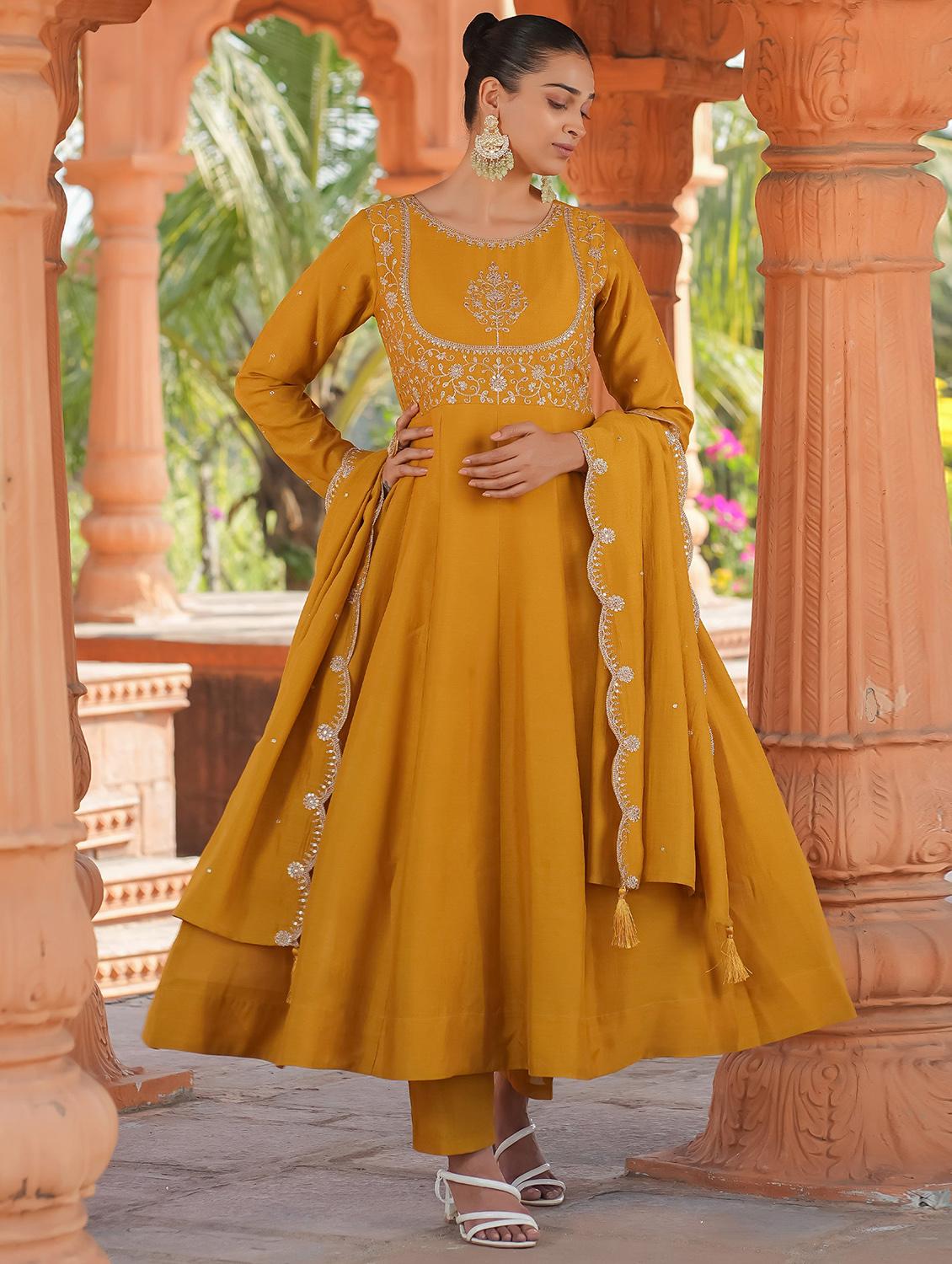 women embroidered long sleeve kurta pant with dupatta set - 22060160 - Standard Image - 2