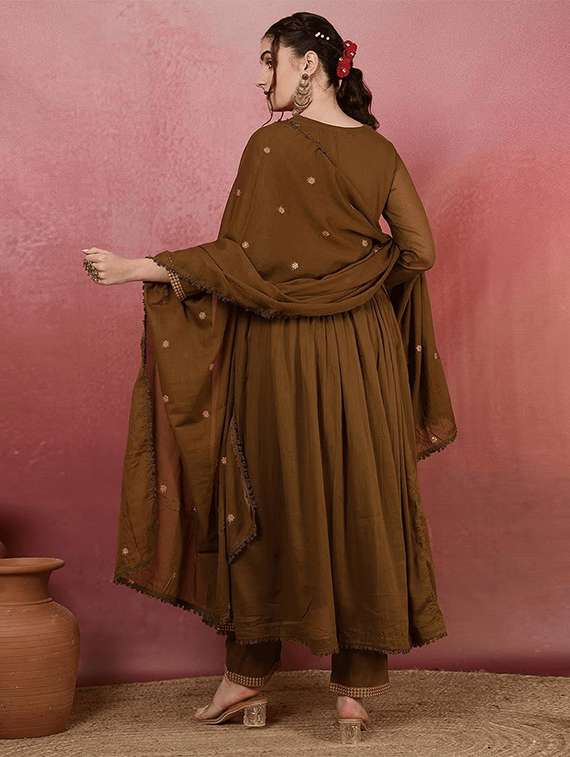 women embroidered long sleeve kurta pant with dupatta set - 22060213 - Standard Image - 2